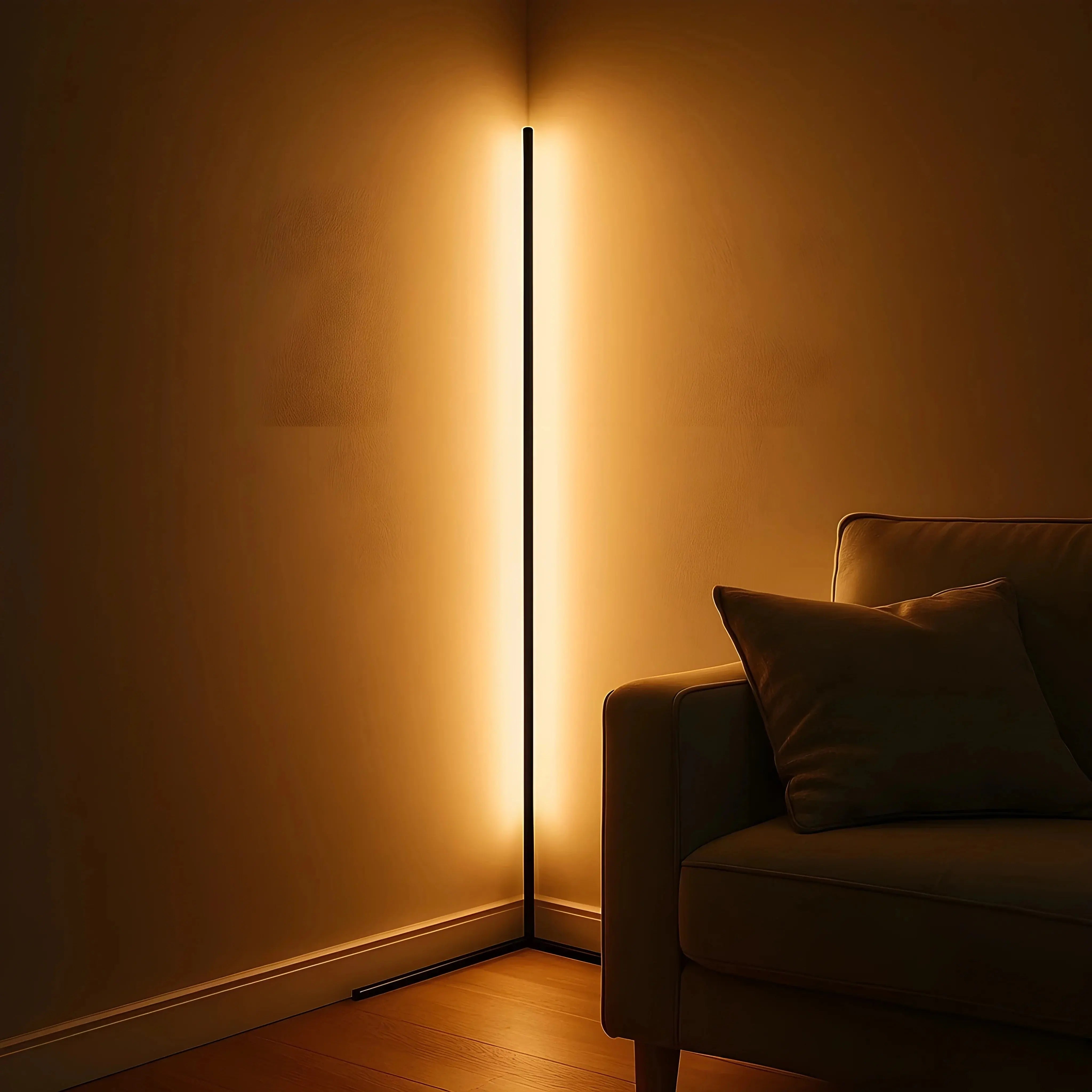 Staande Lamp LED Dimbaar 3 Lichtkleuren Afstandsbediening 142cm Aluminium Hoeklamp Woonkamer Slaapkamer 3000K 4000K 6000K Sfeerverlichting Zwart Wit | Sansoti