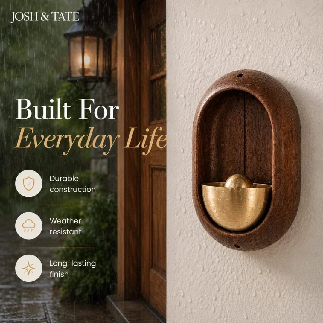 Magnetic Doorbell Retro Wood Brass Scandinavian Wireless Doorbell Classic Bell Vintage | Sansoti
