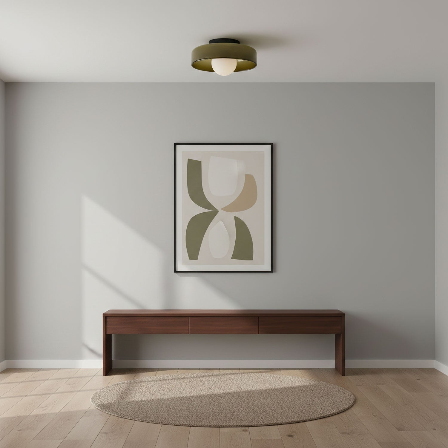 Disc Orb Plafondlamp – Moderne Glazen Lampenkap Rond Scandinavisch Design Messing Basis 3 Lichtpunten Warm Licht Woonkamer Slaapkamer Eetkamer | Sansoti