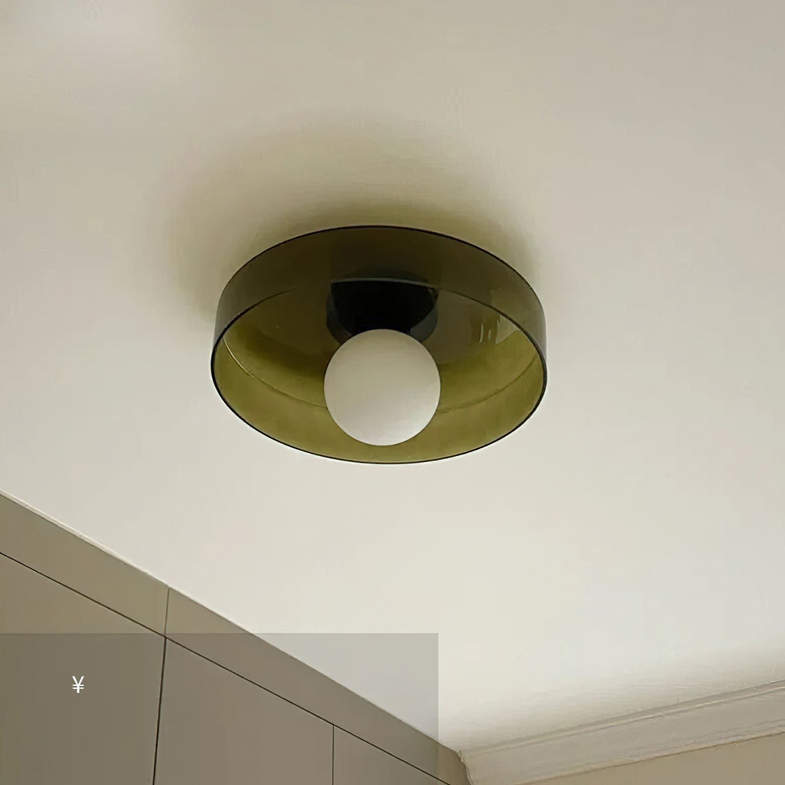 Disc Orb Plafondlamp – Moderne Glazen Lampenkap Rond Scandinavisch Design Messing Basis 3 Lichtpunten Warm Licht Woonkamer Slaapkamer Eetkamer | Sansoti
