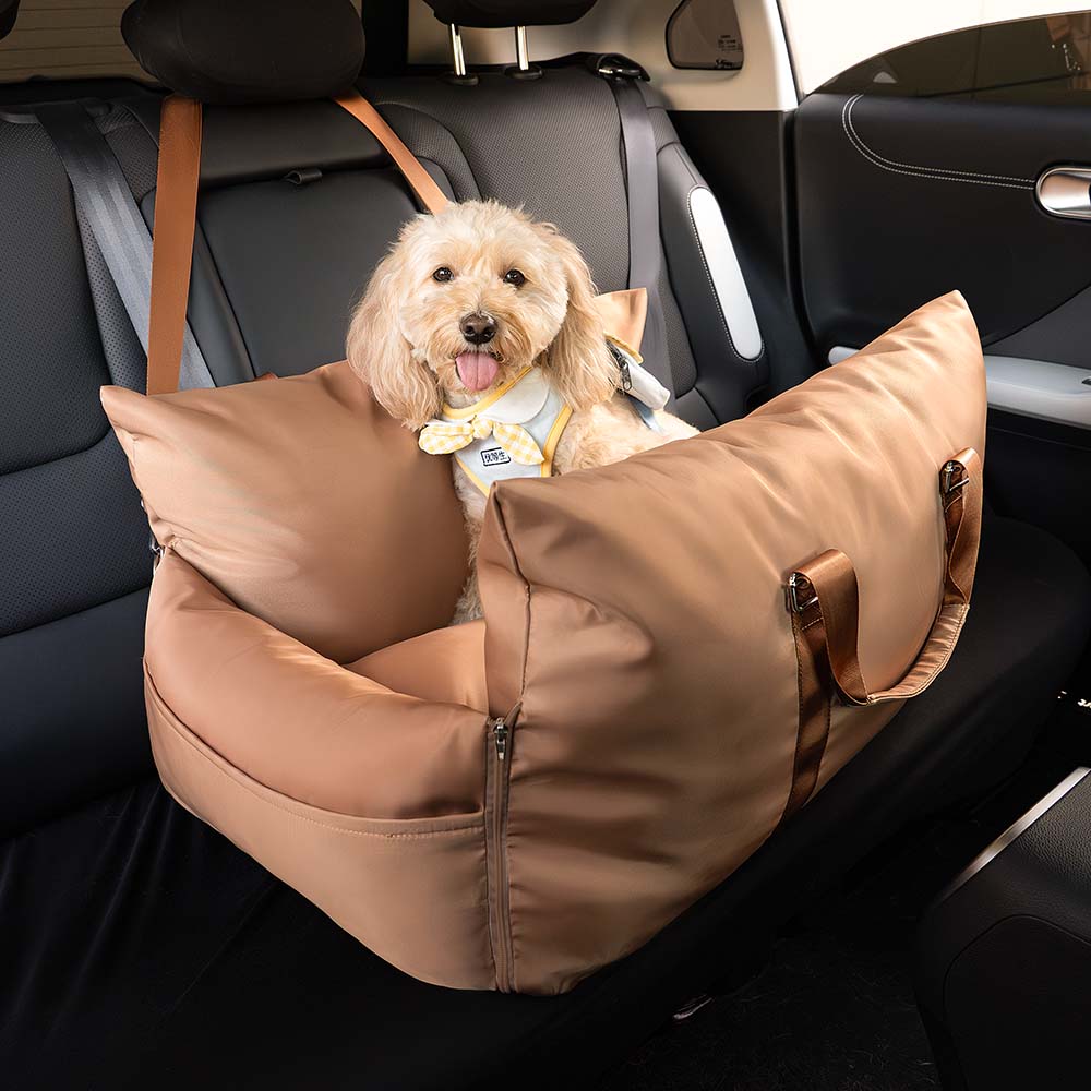 Autostoel Hondenmand First Class - Comfortabel Reiskussen voor Hond of Kat - Verstelbaar Wasbaar Autoreizen | Sansoti