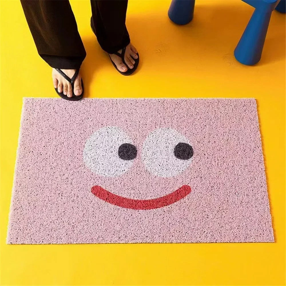 Welkommat Emoji Design Polyester met Antislip Rubberen Achterkant - Duurzame Deurmat voor Entree Hal en Gang | Sansoti
