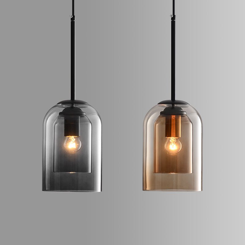 Dubbele Glazen Hanglamp Rookglas Roest Midcentury E27 Verstelbaar 150cm Eetkamer Woonkamer Sfeervol Design | Sansoti