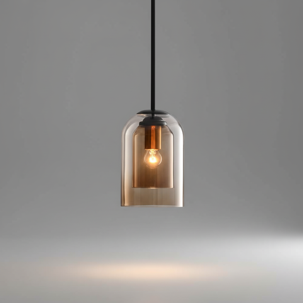Dubbele Glazen Hanglamp Rookglas Roest Midcentury E27 Verstelbaar 150cm Eetkamer Woonkamer Sfeervol Design | Sansoti