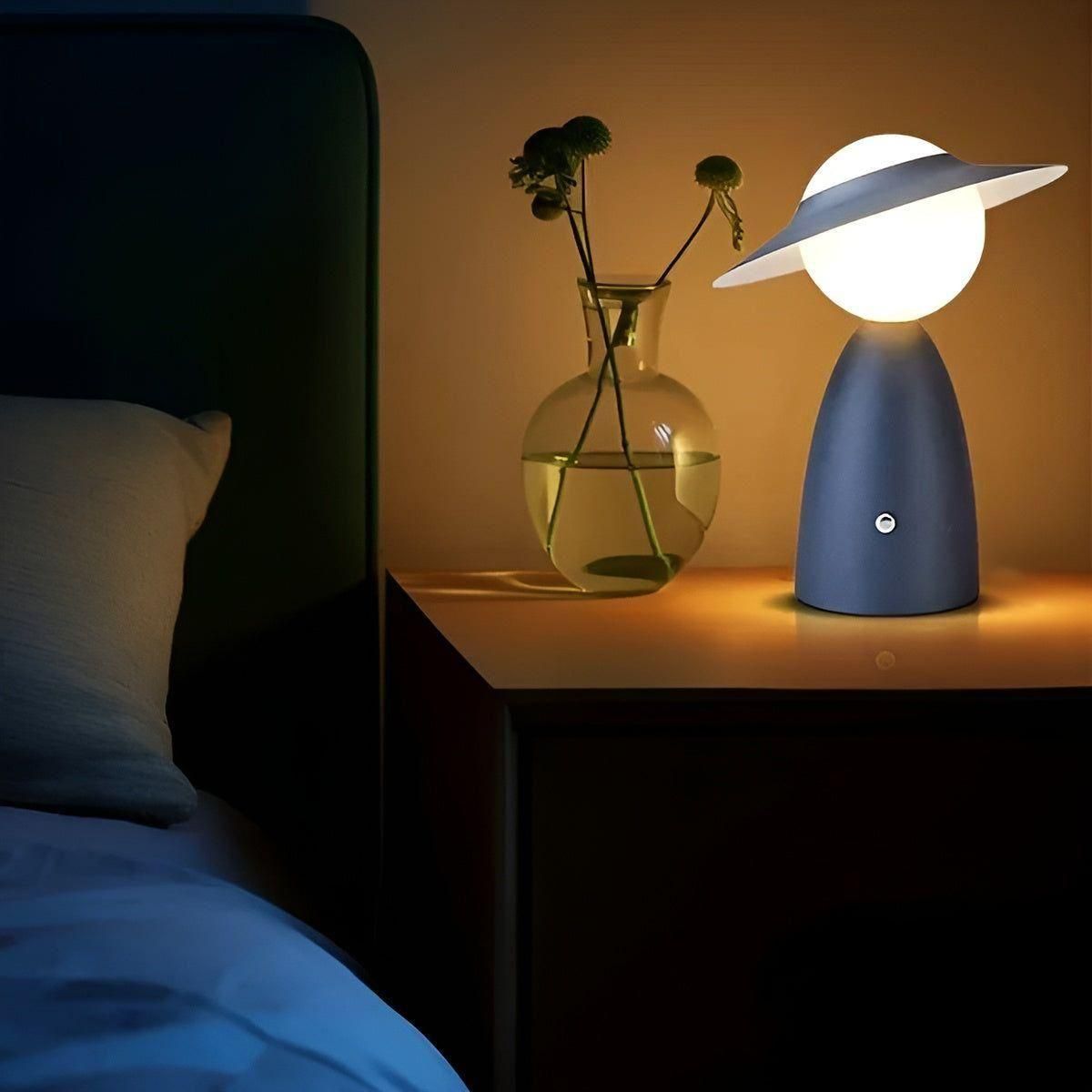 Draadloze Tafellamp LED Accu Touch Metaal Blauw Rood Slaapkamer Bureau Nachtlamp Decoratie Oplaadbaar | Sansoti