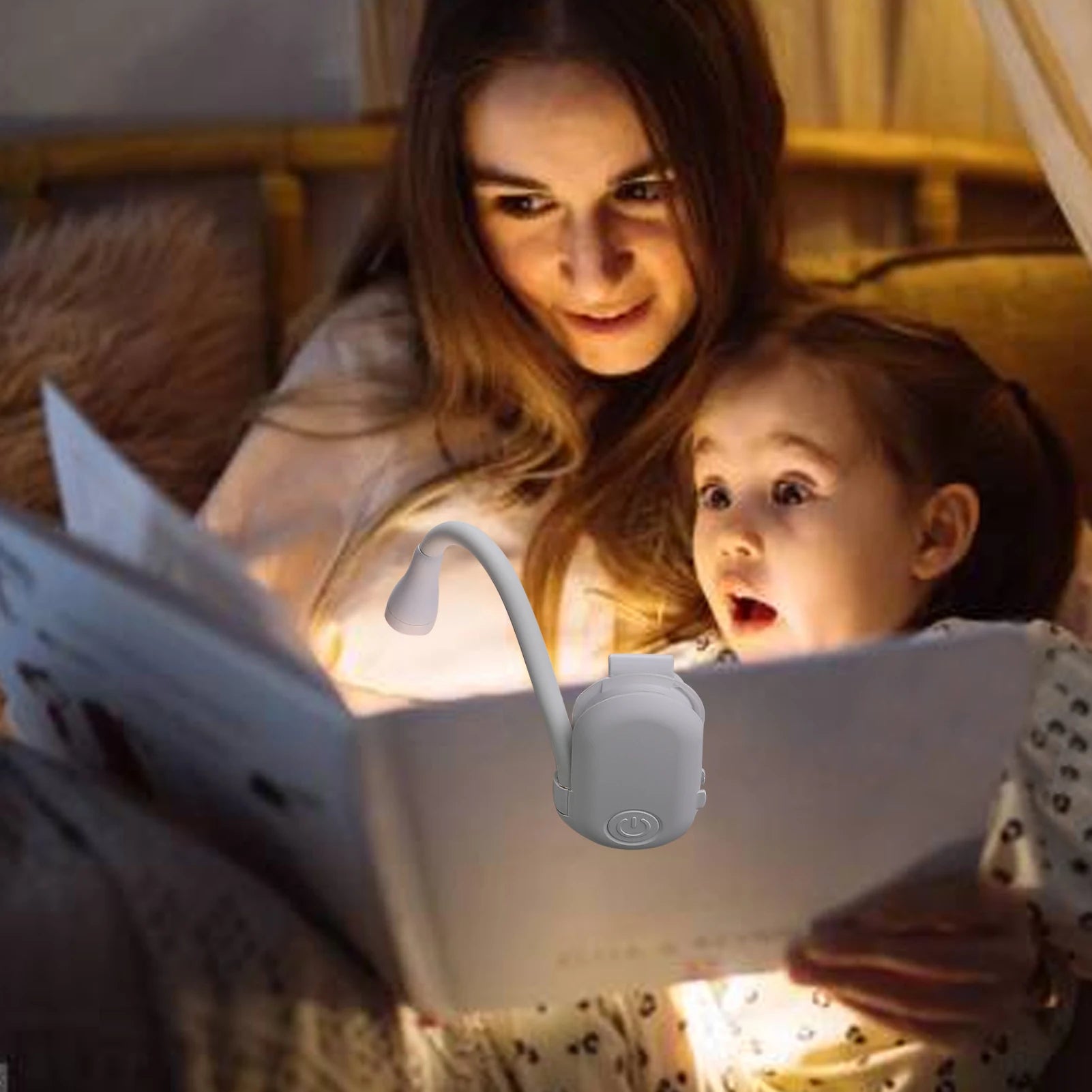 Lampe de lecture à pince avec bras flexible et éclairage LED, pour le chevet ou le bureau, sans fil et réglable, lampe de nuit | Sansoti