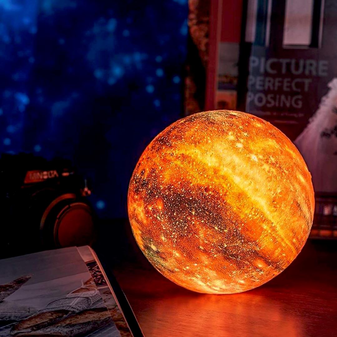 3D-Mondlampe mit Fernbedienung, 16 Farben, LED-Nachtlicht, wiederaufladbar über USB, Stimmungslicht für das Schlafzimmer, Dekoration | Sansoti