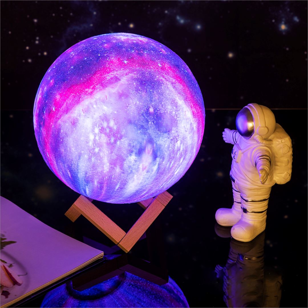3D-Mondlampe mit Fernbedienung, 16 Farben, LED-Nachtlicht, wiederaufladbar über USB, Stimmungslicht für das Schlafzimmer, Dekoration | Sansoti