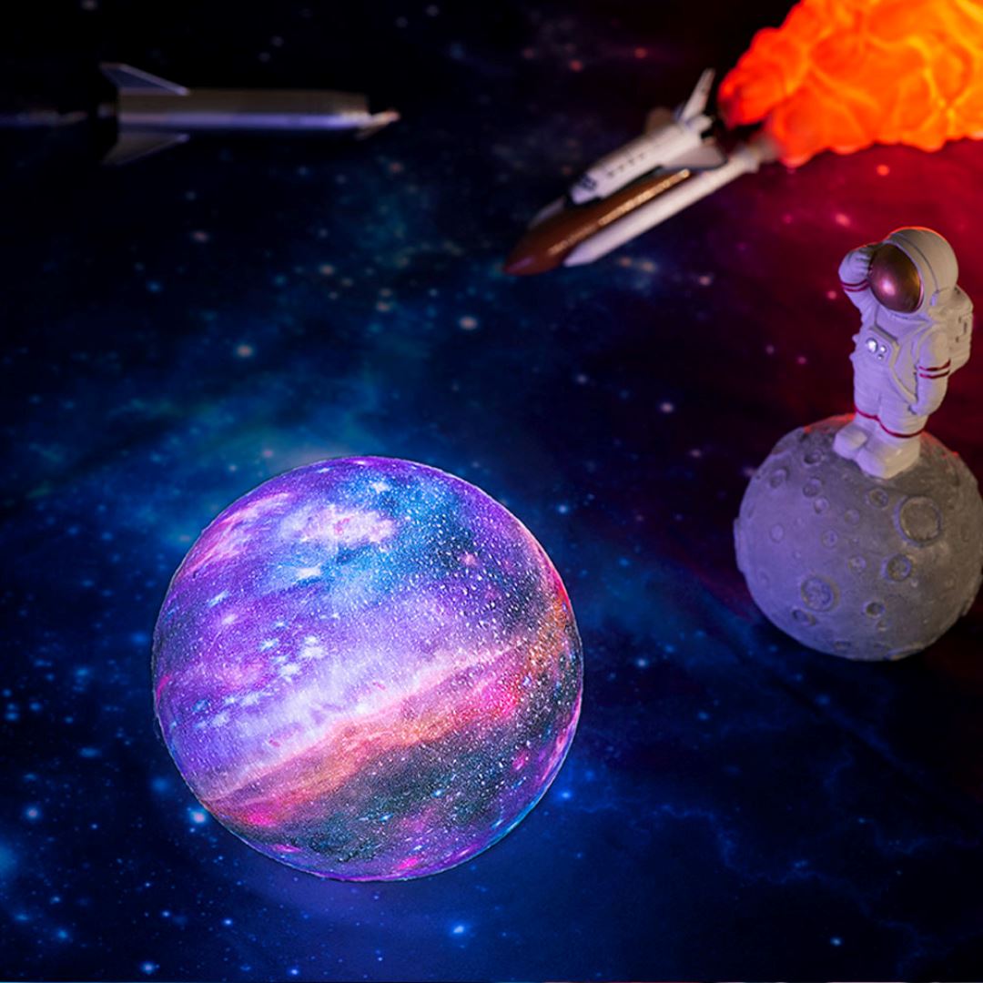 3D-Mondlampe mit Fernbedienung, 16 Farben, LED-Nachtlicht, wiederaufladbar über USB, Stimmungslicht für das Schlafzimmer, Dekoration | Sansoti