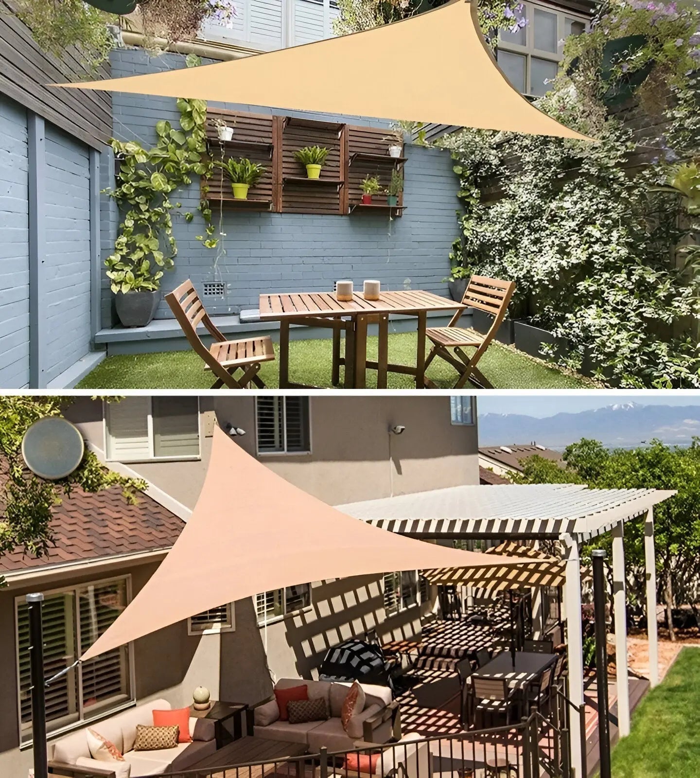 Driehoekig Schaduwzeil Waterafstotend 95% UV-bescherming Tuin Terras Balkon | Sansoti