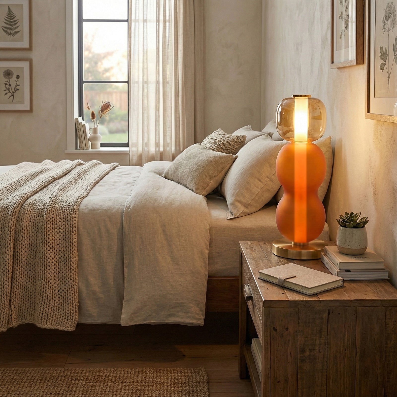 Glazen Tafellamp met Gouden Voet – Modern Design met Gekleurde Kappen – 15-53 cm | Sansoti