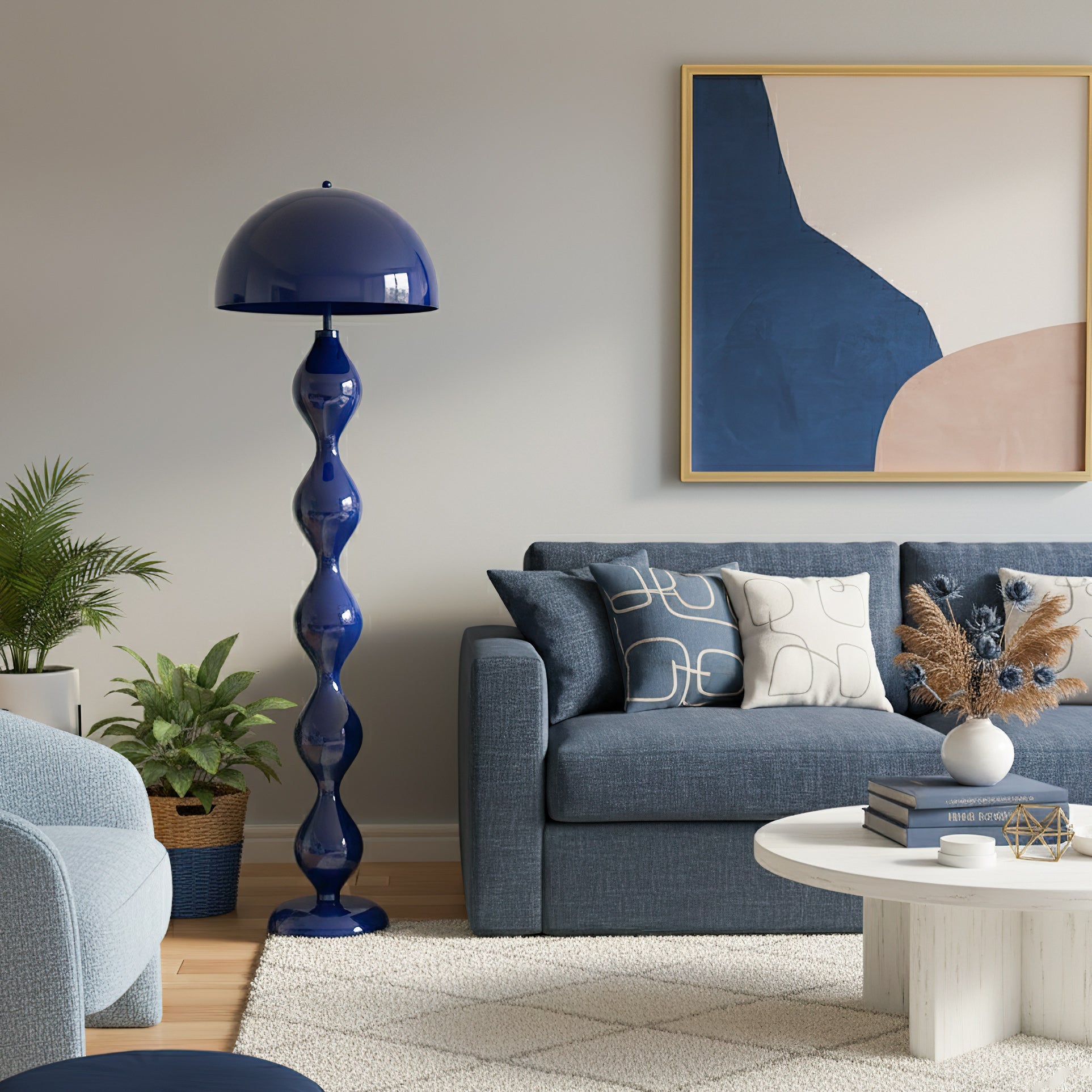 Paddenstoel Vloerlamp Gekleurd Hars 40cm Ø x 150cm H Art Deco Stijl Woon- en Slaapkamerverlichting Staande Lamp Modern Design | Sansoti