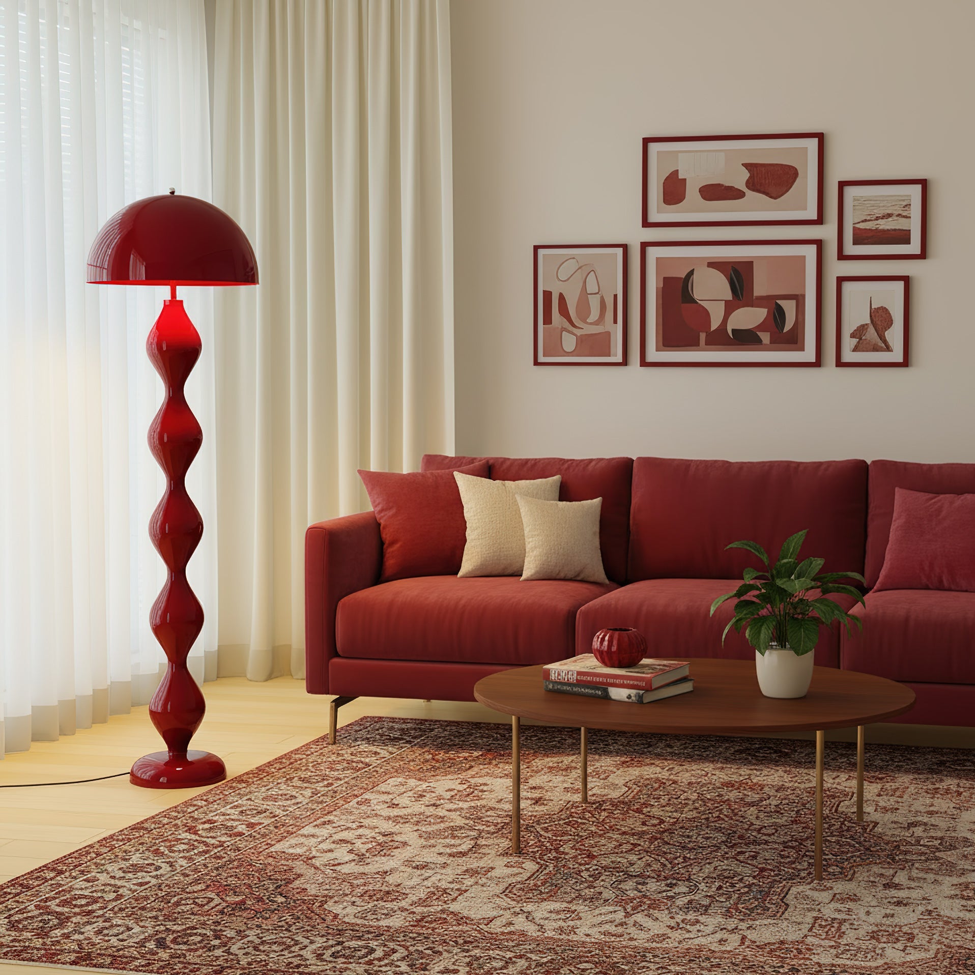 Paddenstoel Vloerlamp Gekleurd Hars 40cm Ø x 150cm H Art Deco Stijl Woon- en Slaapkamerverlichting Staande Lamp Modern Design | Sansoti