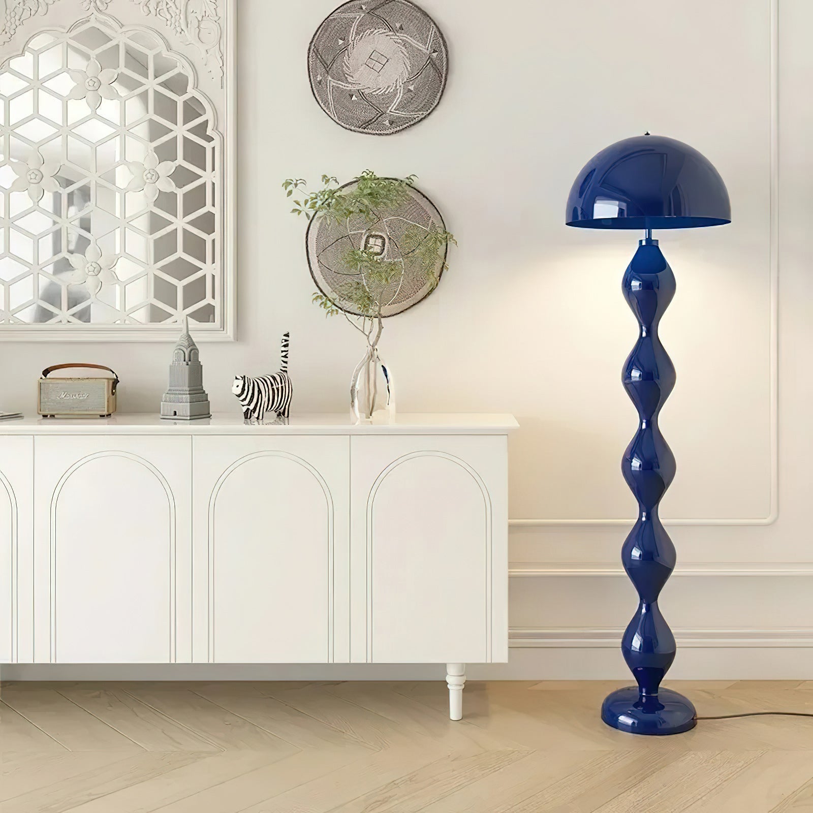 Paddenstoel Vloerlamp Gekleurd Hars 40cm Ø x 150cm H Art Deco Stijl Woon- en Slaapkamerverlichting Staande Lamp Modern Design | Sansoti