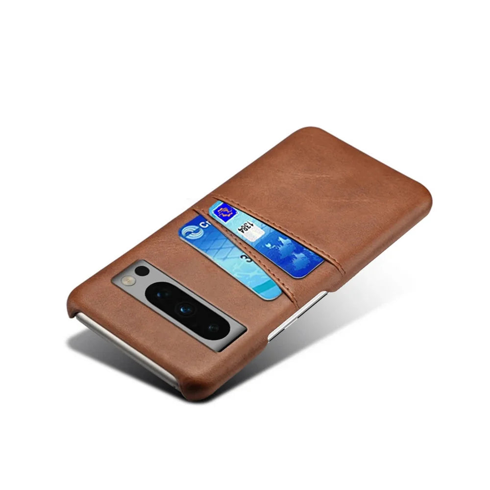 Smartphone Wallet Hoesje met Dubbele Kaartslots voor Google Pixel Modellen Leer-Look PU Beschermhoes Pasjeshouder | Sansoti