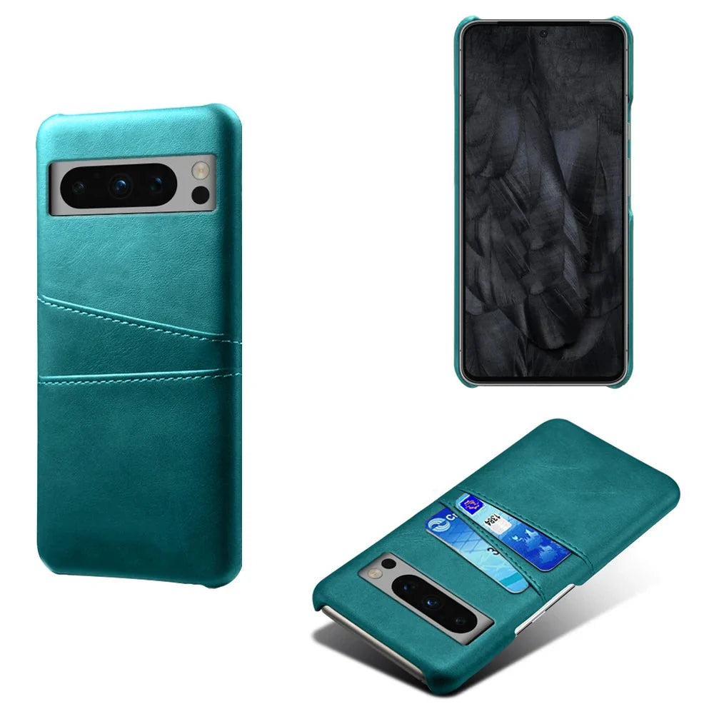 Smartphone Wallet Hoesje met Dubbele Kaartslots voor Google Pixel Modellen Leer-Look PU Beschermhoes Pasjeshouder | Sansoti