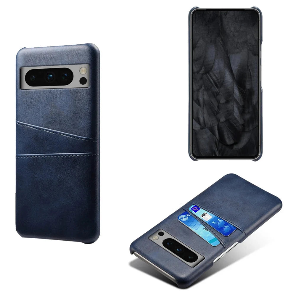 Smartphone Wallet Hoesje met Dubbele Kaartslots voor Google Pixel Modellen Leer-Look PU Beschermhoes Pasjeshouder | Sansoti