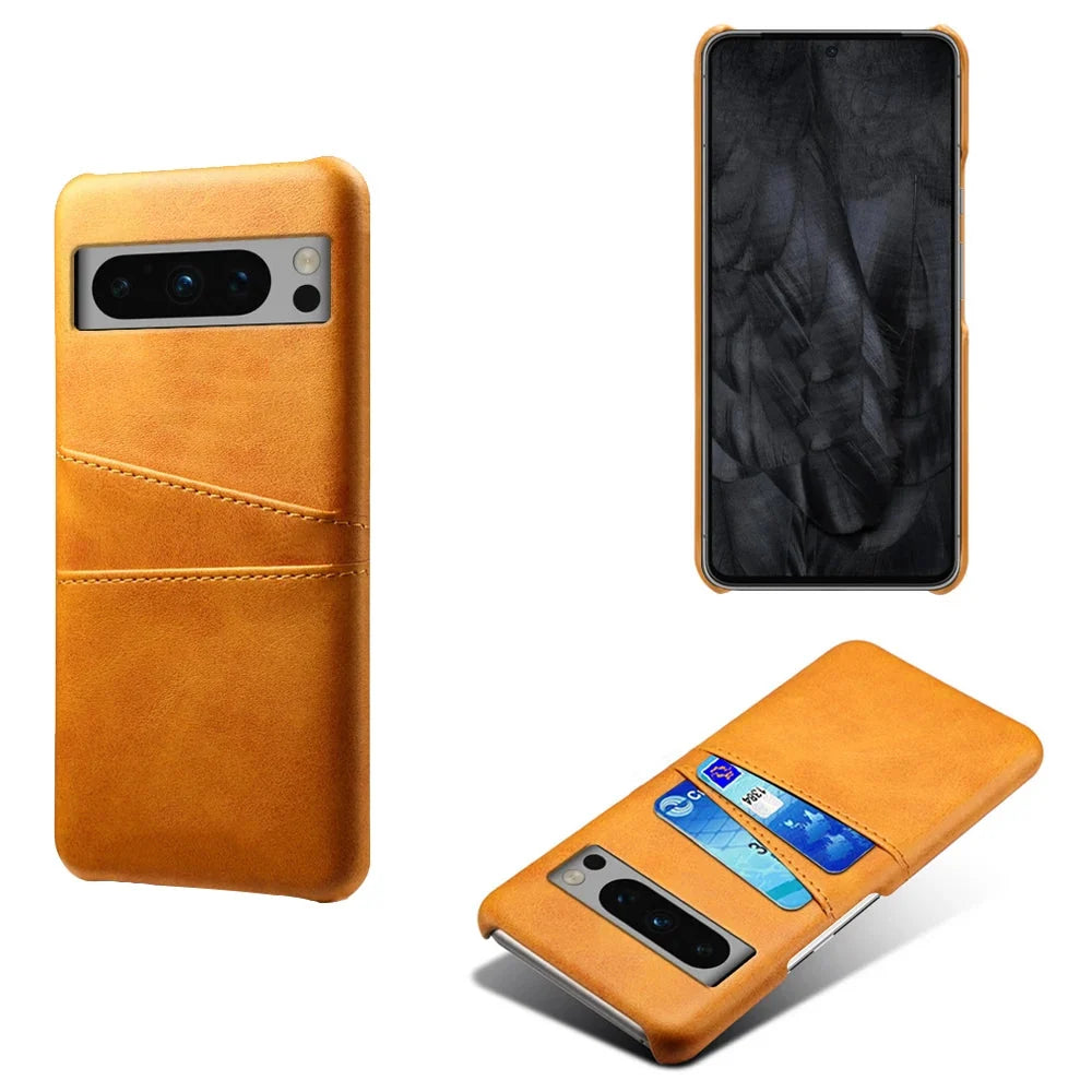 Smartphone Wallet Hoesje met Dubbele Kaartslots voor Google Pixel Modellen Leer-Look PU Beschermhoes Pasjeshouder | Sansoti