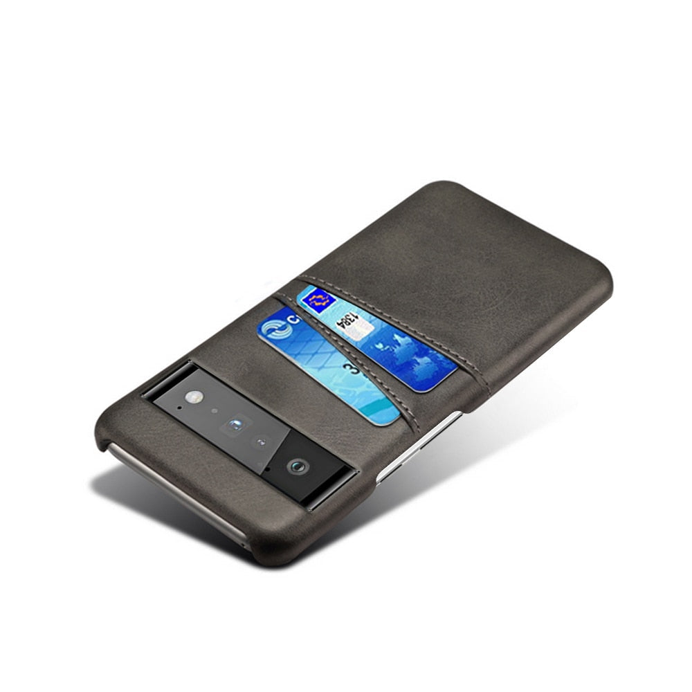 Smartphone Wallet Hoesje met Dubbele Kaartslots voor Google Pixel Modellen Leer-Look PU Beschermhoes Pasjeshouder | Sansoti