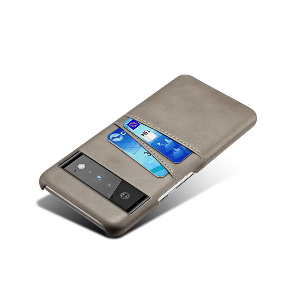 Smartphone Wallet Hoesje met Dubbele Kaartslots voor Google Pixel Modellen Leer-Look PU Beschermhoes Pasjeshouder | Sansoti