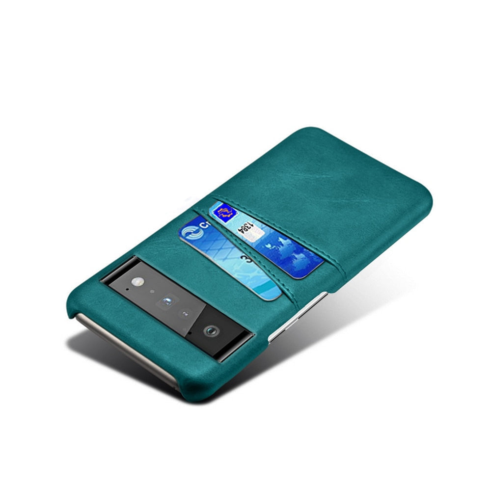 Smartphone Wallet Hoesje met Dubbele Kaartslots voor Google Pixel Modellen Leer-Look PU Beschermhoes Pasjeshouder | Sansoti
