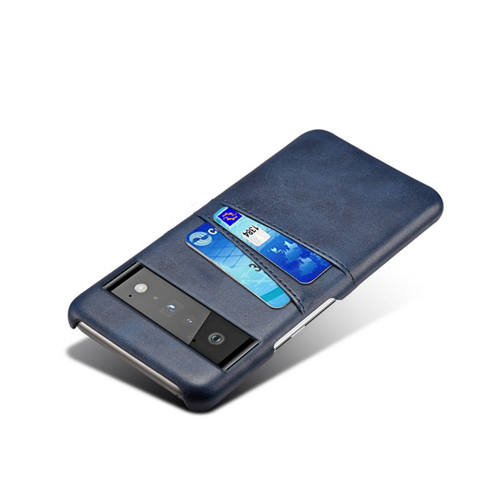 Smartphone Wallet Hoesje met Dubbele Kaartslots voor Google Pixel Modellen Leer-Look PU Beschermhoes Pasjeshouder | Sansoti