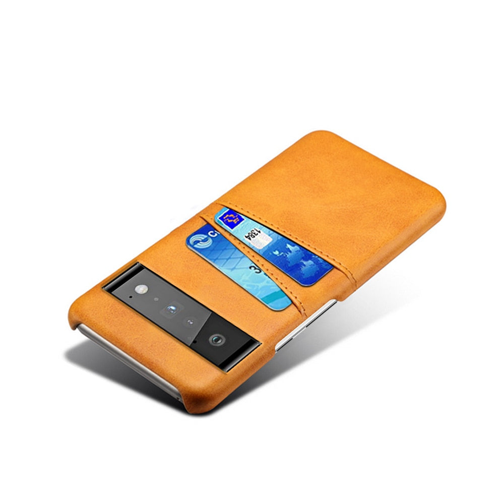 Smartphone Wallet Hoesje met Dubbele Kaartslots voor Google Pixel Modellen Leer-Look PU Beschermhoes Pasjeshouder | Sansoti