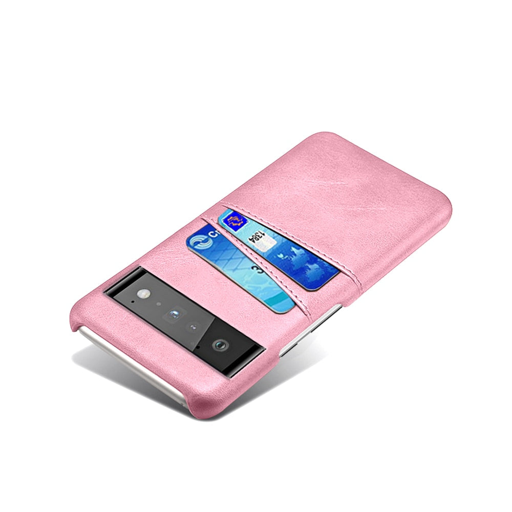 Smartphone Wallet Hoesje met Dubbele Kaartslots voor Google Pixel Modellen Leer-Look PU Beschermhoes Pasjeshouder | Sansoti