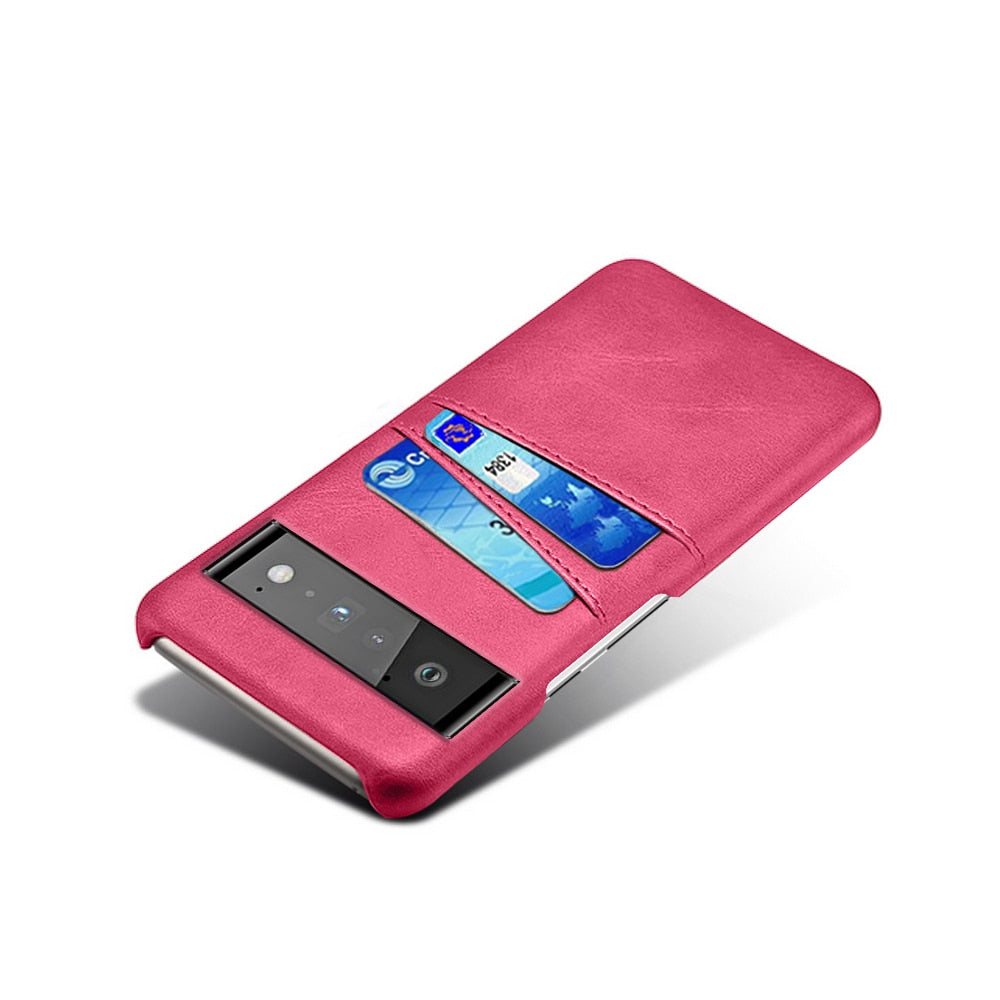 Smartphone Wallet Hoesje met Dubbele Kaartslots voor Google Pixel Modellen Leer-Look PU Beschermhoes Pasjeshouder | Sansoti
