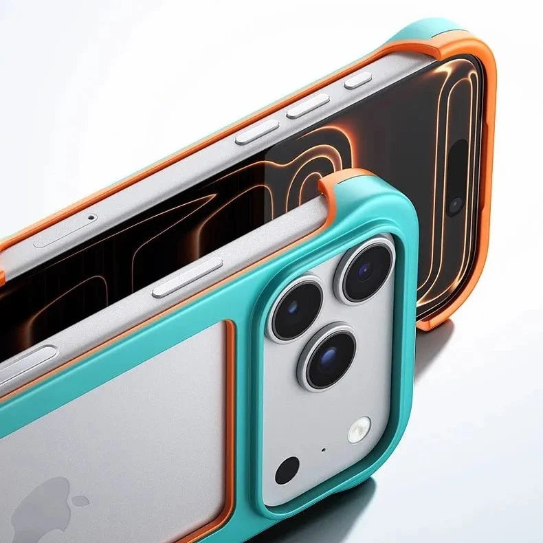 Dwukolorowe, odporne na wstrząsy etui bumper na iPhone’a 12–17, przezroczyste, ochronne, TPU, silikonowe | Sansoti