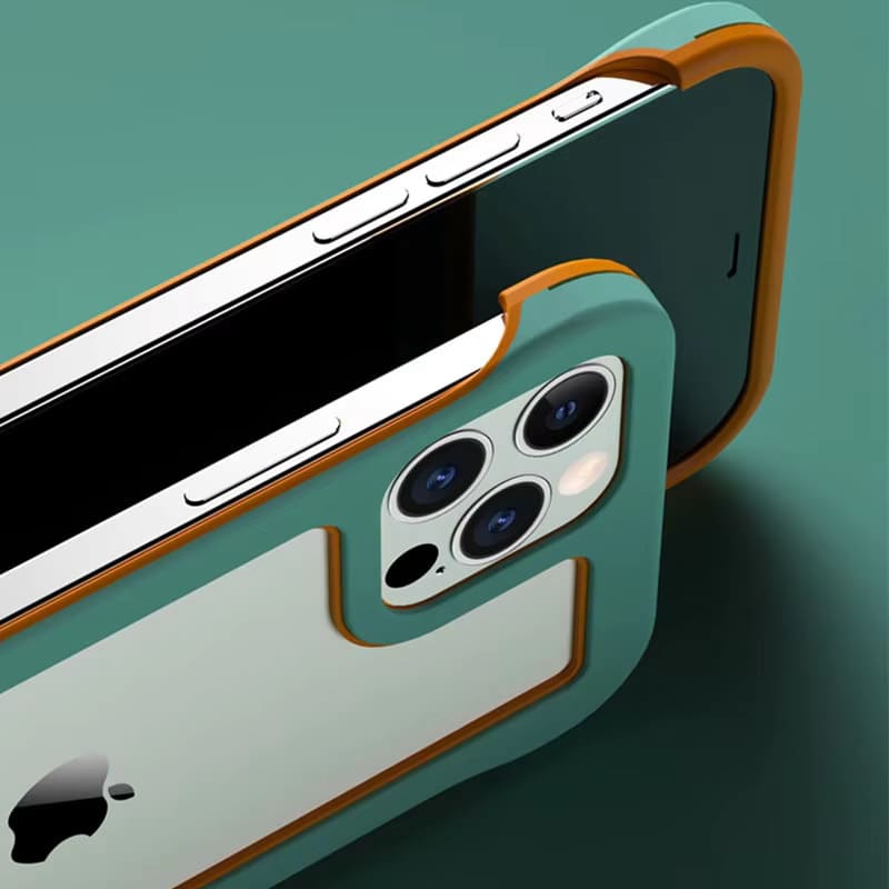 Dwukolorowe, odporne na wstrząsy etui bumper na iPhone’a 12–17, przezroczyste, ochronne, TPU, silikonowe | Sansoti