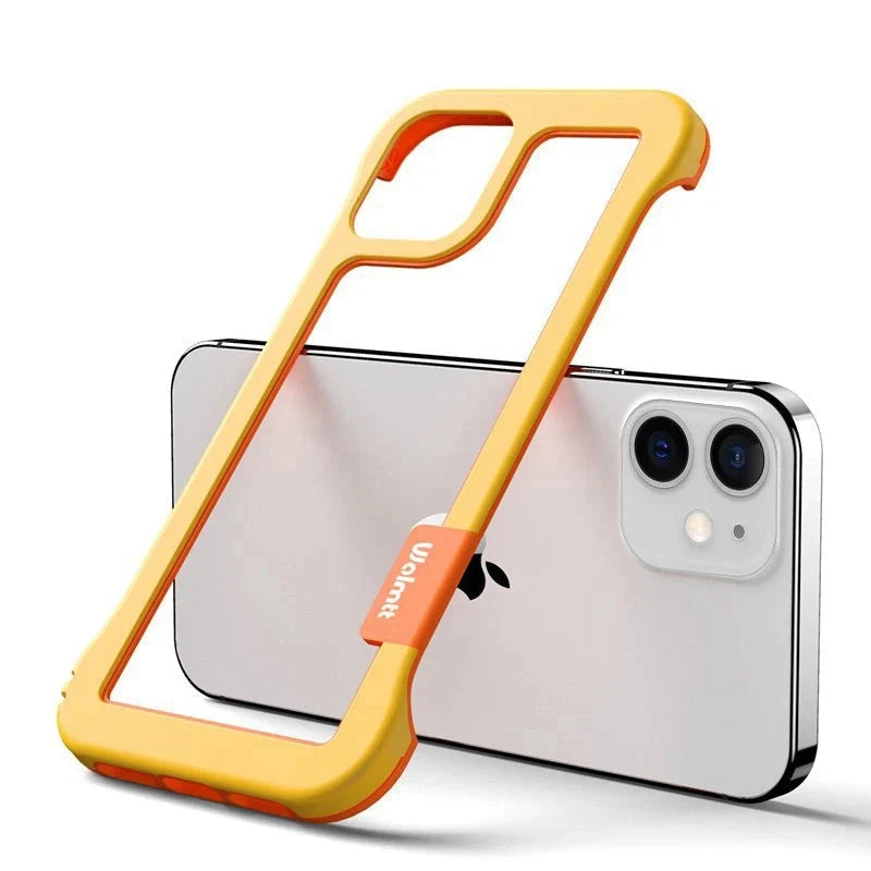 Dwukolorowe, odporne na wstrząsy etui bumper na iPhone’a 12–17, przezroczyste, ochronne, TPU, silikonowe | Sansoti