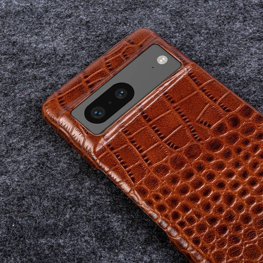 Leder-Telefonetui für Google Pixel mit Krokodilmuster, Dual-Grain-Leder, stoßfest, stilvolle Hülle | Sansoti