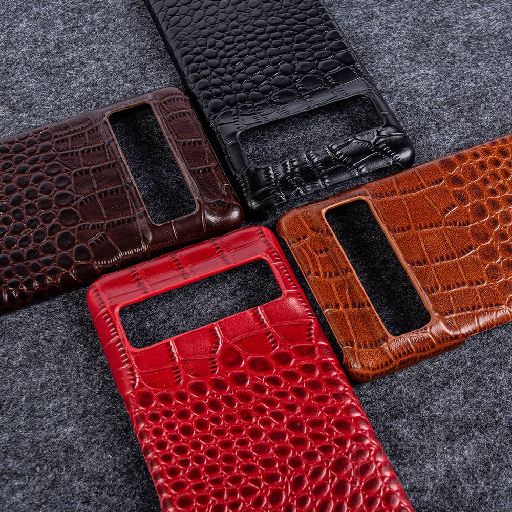 Leder-Telefonetui für Google Pixel mit Krokodilmuster, Dual-Grain-Leder, stoßfest, stilvolle Hülle | Sansoti
