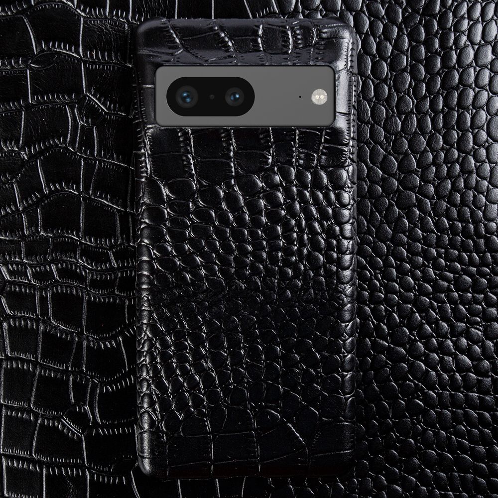 Leder-Telefonetui für Google Pixel mit Krokodilmuster, Dual-Grain-Leder, stoßfest, stilvolle Hülle | Sansoti