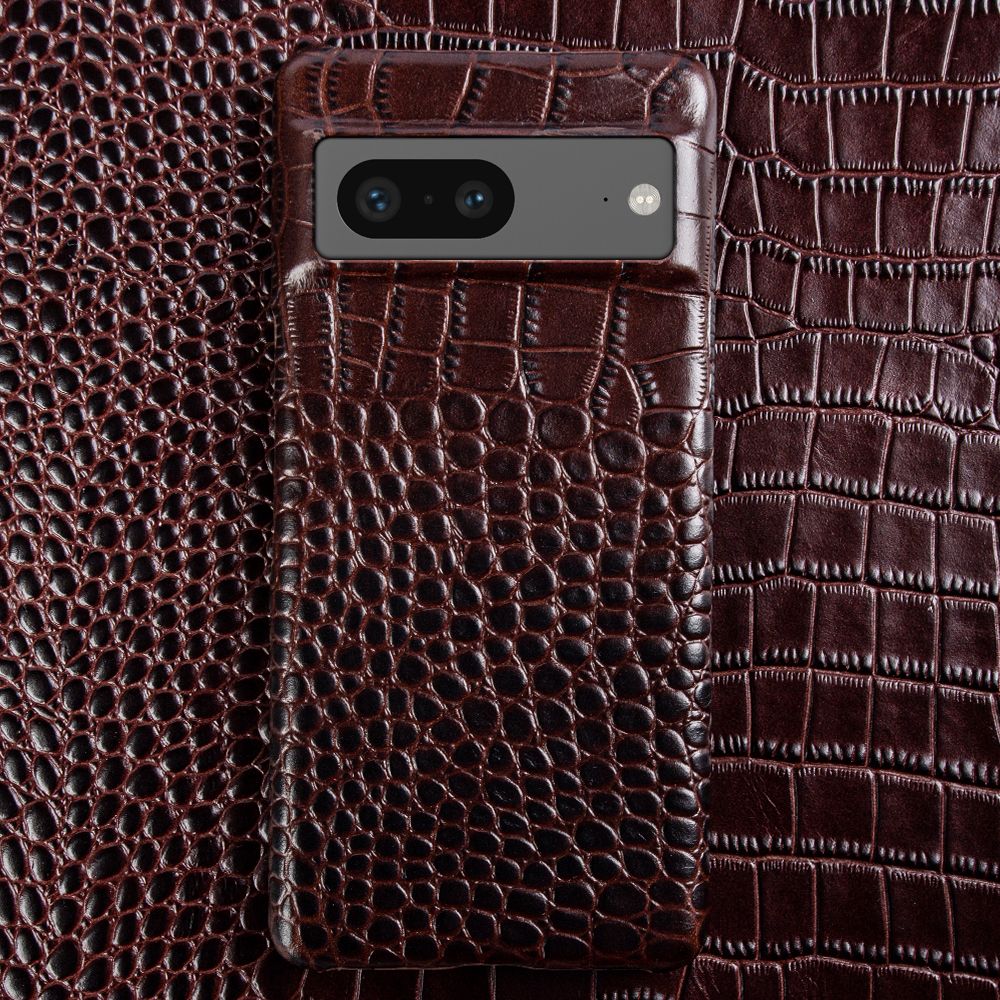 Leder-Telefonetui für Google Pixel mit Krokodilmuster, Dual-Grain-Leder, stoßfest, stilvolle Hülle | Sansoti