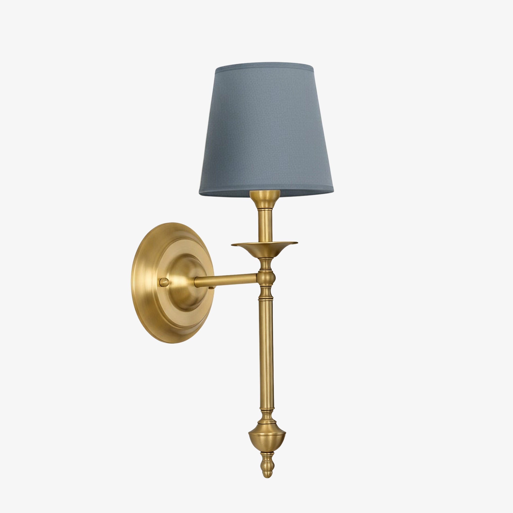 Stoffen Wandlamp met Vintage Koperen Afwerking – Sfeervolle Verlichting voor Hal, Slaapkamer en Woonkamer | Sansoti