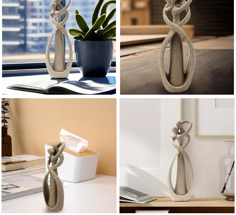 Sculpture Abstraite d’Amour en Grès – Décoration Sculpturale pour Intérieur | Restfield