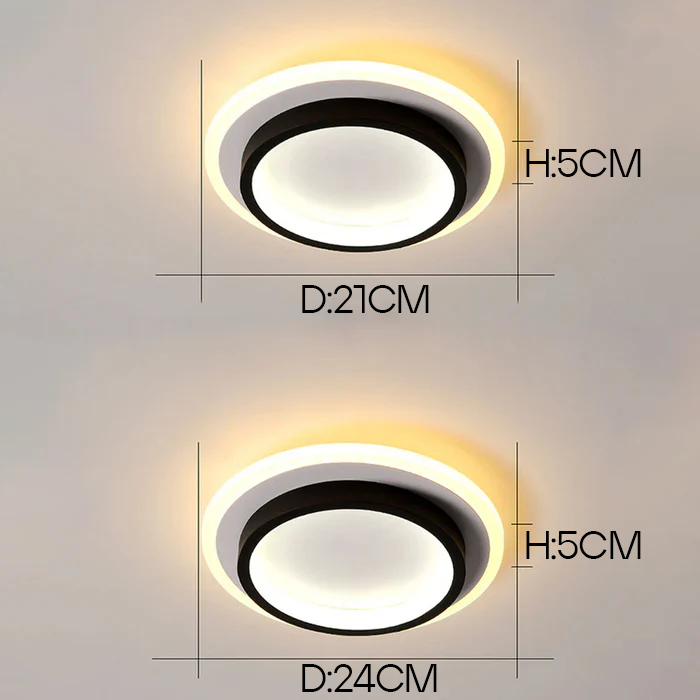 LED Deckenleuchte Rund 10W 20W Schwarz Weiß Schlafzimmer Flur Wohnzimmer Moderne Deckenbeleuchtung Niedrige Deckenlampe | Restfield