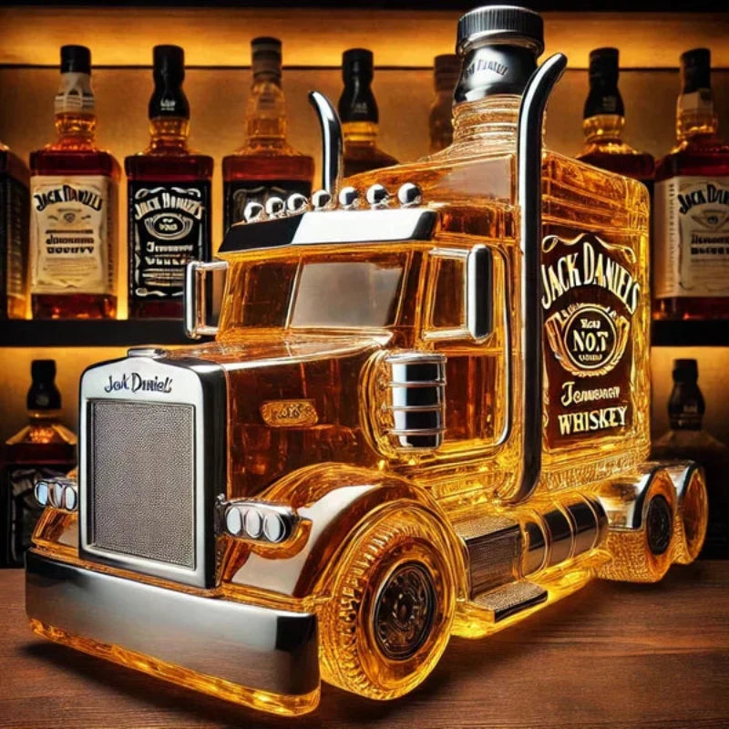 Glass Whisky Decanter Truck Design 1000ml Decorative Serveware Bar Accessory for Home Bar Gift | Sansoti