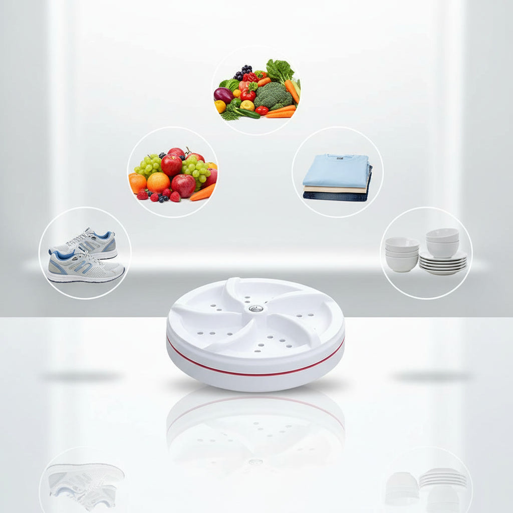 Portable Mini Washing Machine 10x10cm White ABS 4 Wash Modes for Camping Travel Home Underwear Small Laundry | Sansoti