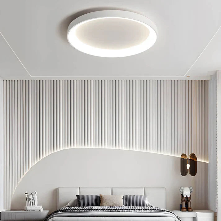 Minimalistische Deckenleuchte Metall Acryl LED Schwarz Wohnzimmer Deckenbeleuchtung modernes Design Ringlampe | Restfield