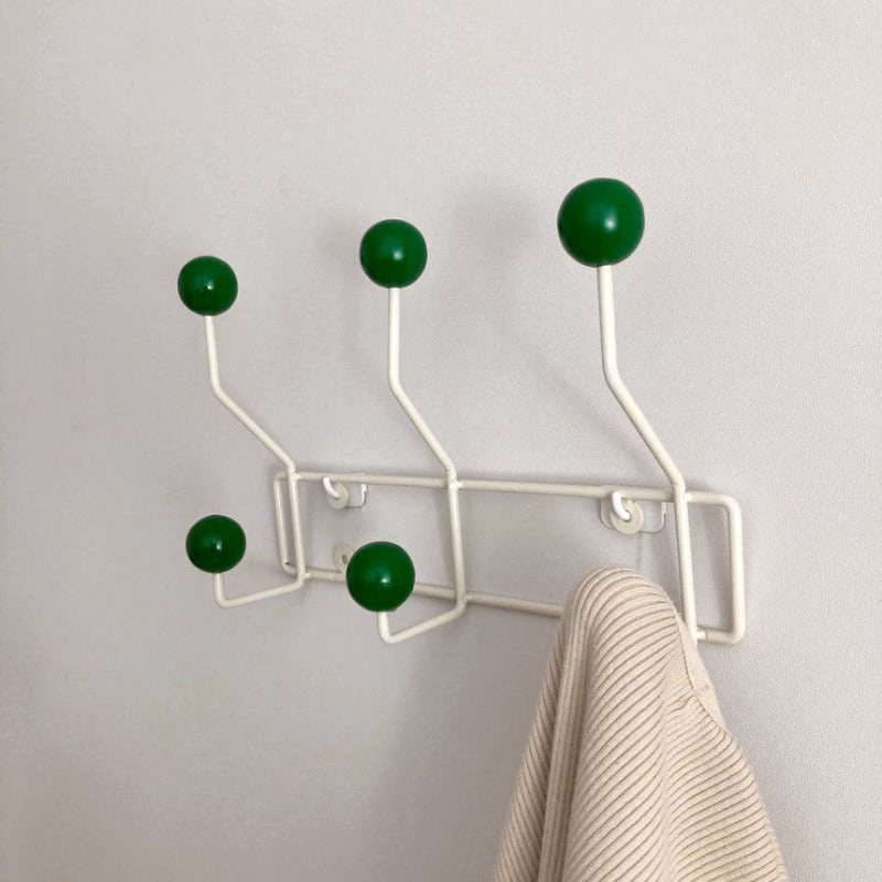 Patère murale métal style mid-century 3 ou 4 crochets jaune vert blanc hall | Restfield