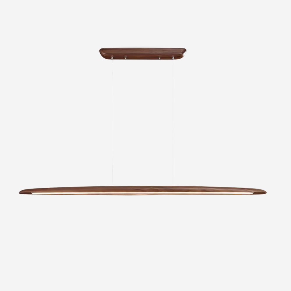 LED hanglamp hout lineair warm wit eettafel woonkamer kantoor minimalistisch Japandi design dimbaar keuken eiland verlichting | Sansoti