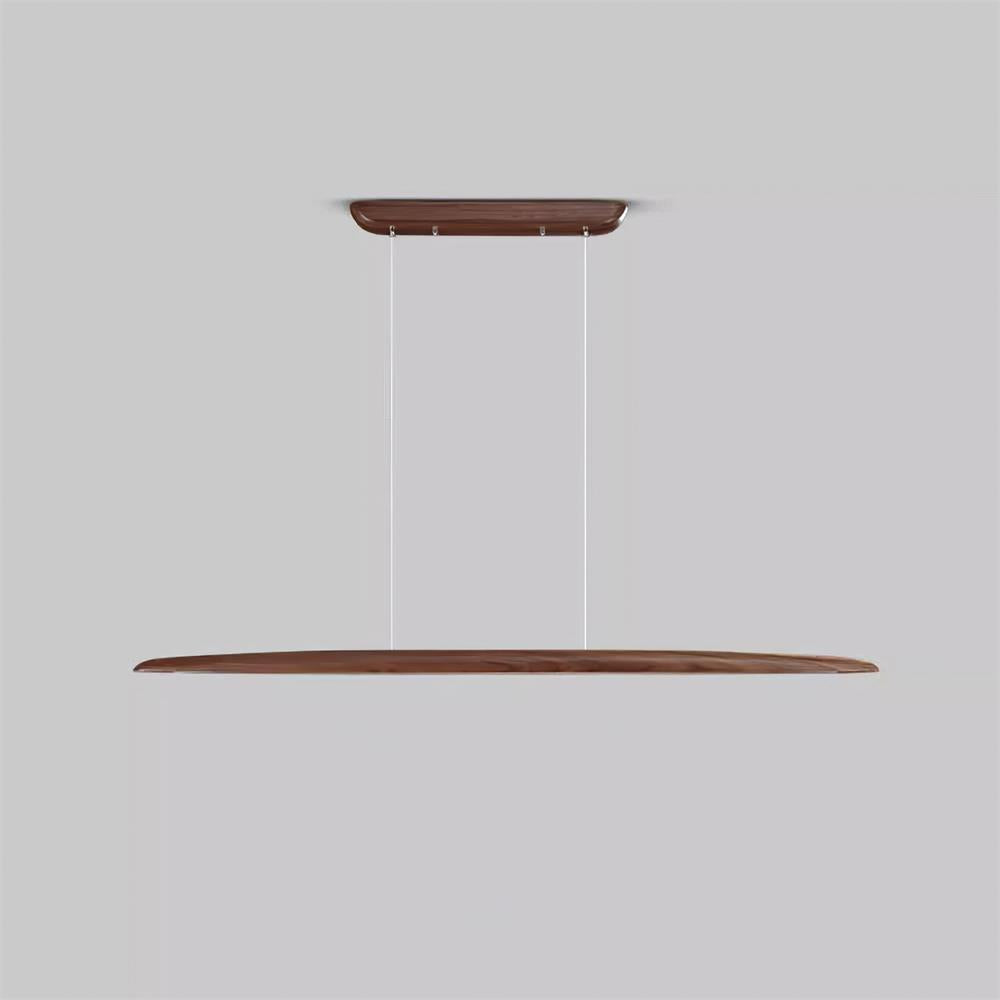LED hanglamp hout lineair warm wit eettafel woonkamer kantoor minimalistisch Japandi design dimbaar keuken eiland verlichting | Sansoti