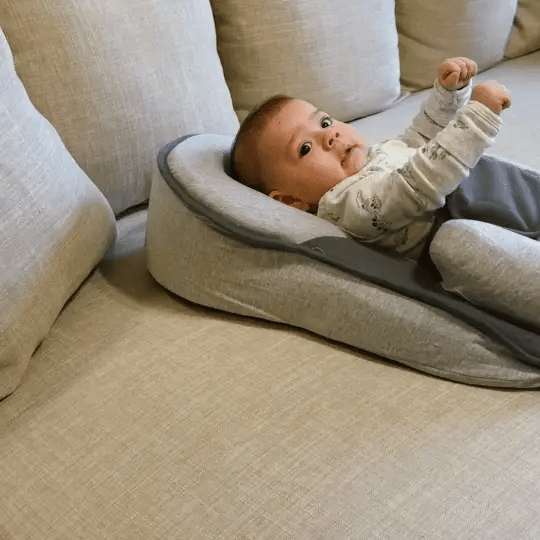 Wigkussen Baby Anti-Reflux 15° Inclinatie Ademend Katoen Afneembare Hoes 58x36cm Grijs Veilig Slapen | Sansoti