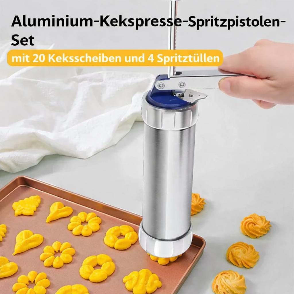 Presse-biscuits en inox avec 20 formes & 4 douilles – Préparez des biscuits parfaits | Restfield