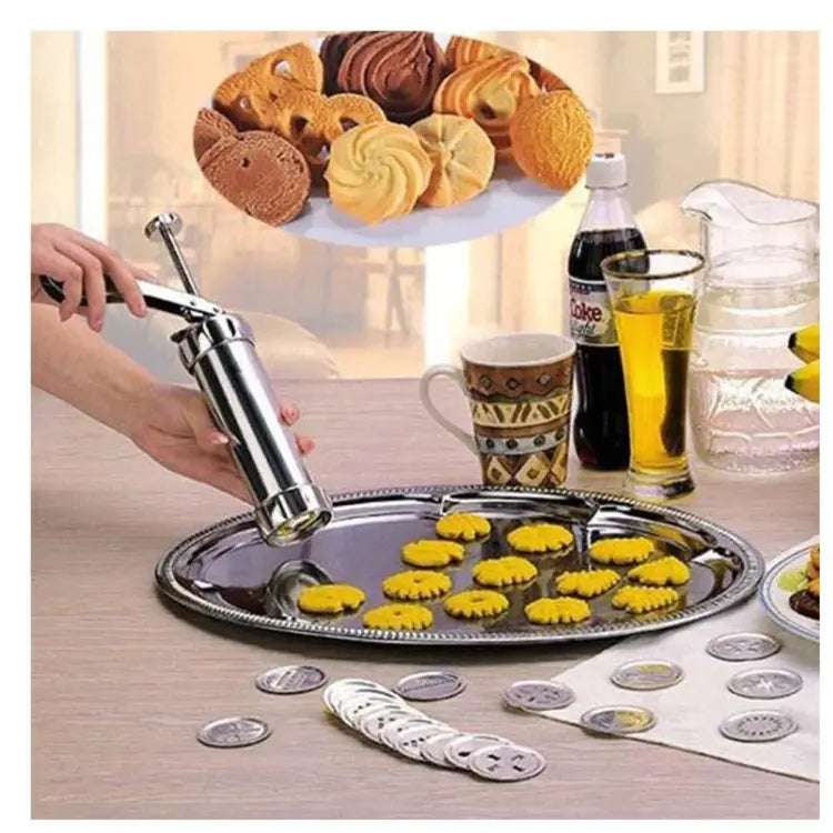 Presse-biscuits en inox avec 20 formes & 4 douilles – Préparez des biscuits parfaits | Restfield