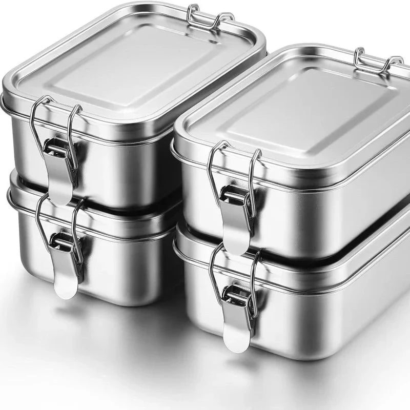 Roestvrijstalen Lunchboxen Set Duurzame Voedselopslag 3-Delig Vakjessysteem voor Lunch Onderweg | Sansoti