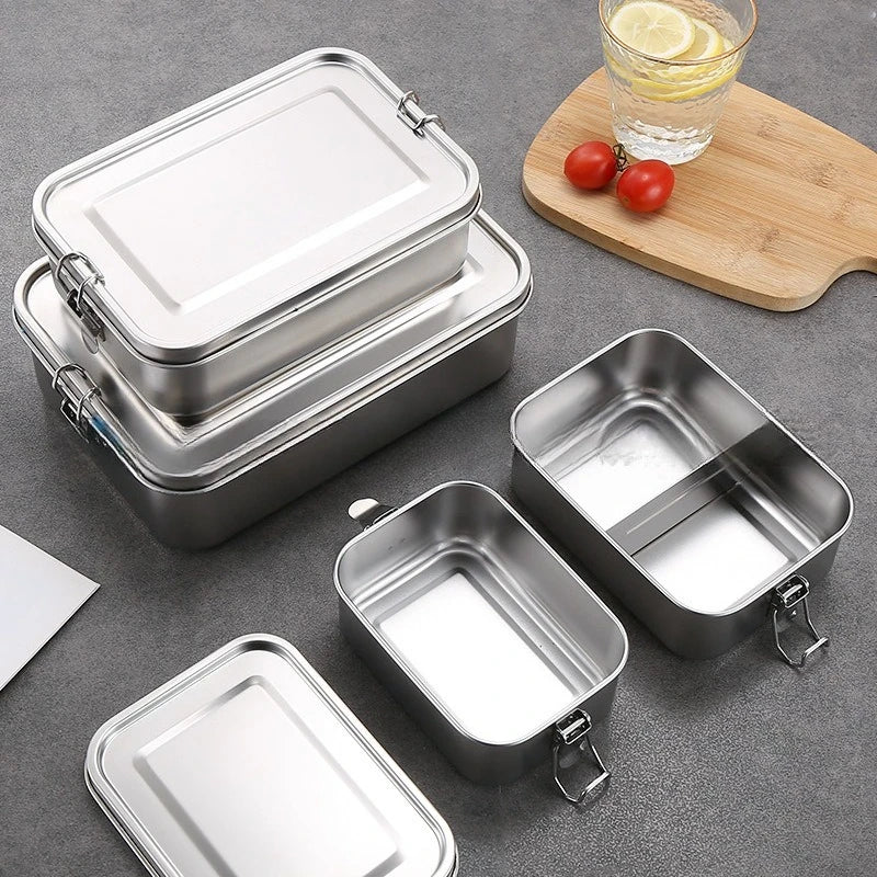 Roestvrijstalen Lunchboxen Set Duurzame Voedselopslag 3-Delig Vakjessysteem voor Lunch Onderweg | Sansoti